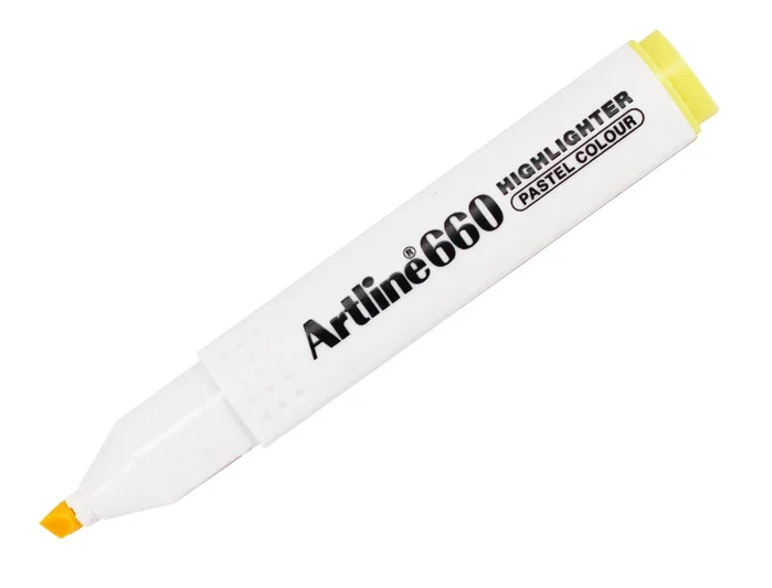 Artline EK-660 Rotulador Fluorescente Amarillo Pastel Punta Biselada Artline EK-660 Rotulador Fluorescente Amarillo Pastel Punta Biselada