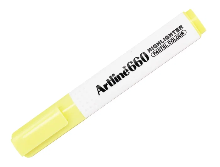 Artline EK-660 Rotulador Fluorescente Amarillo Pastel Punta Biselada Artline EK-660 Rotulador Fluorescente Amarillo Pastel Punta Biselada