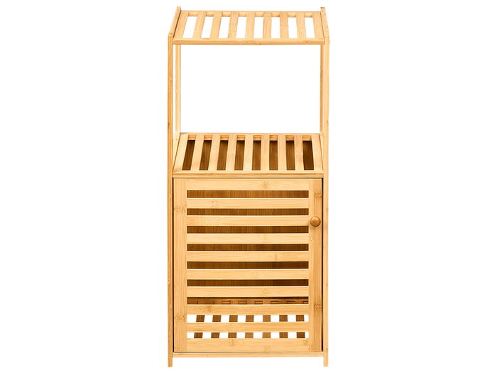 Berilo Mueble con Puerta y 2 Baldas de Bambú 80 x 5.5 x 33 cm