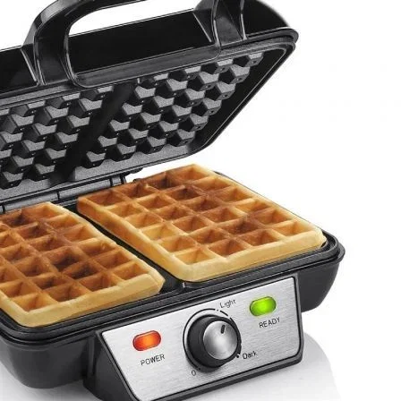 Tristar WF-2195 Gofrera para Gofres Belgas, 1000 W, 2 Gofres, Acero Inoxidable Negro