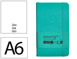 Antartik Cuaderno A6 Tapa Dura Hojas Lisas Turquesa 100 Hojas 80gr Fsc Colección Antartik Notes