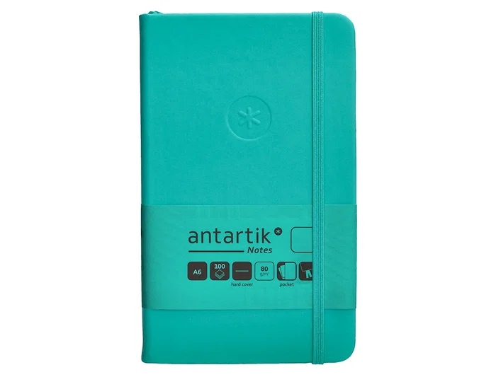 Antartik Cuaderno A6 Tapa Dura Hojas Lisas Turquesa 100 Hojas 80gr Fsc Colección Antartik Notes