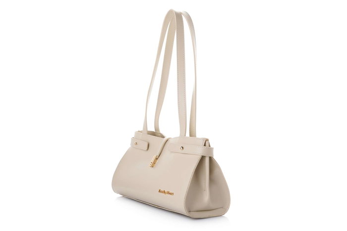Lucky Bees Bolso de Hombro Crema Cuero de Polivinilo 30x11x15 cm