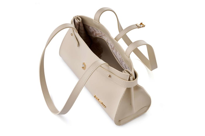 Lucky Bees Bolso de Hombro Crema Cuero de Polivinilo 30x11x15 cm