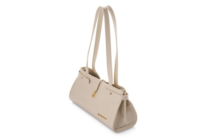 Lucky Bees Bolso de Hombro Crema Cuero de Polivinilo 30x11x15 cm