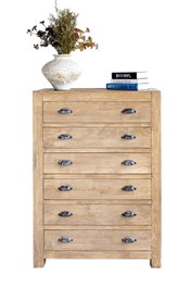 DKD Home Decor Chifonier de Madera de Hevea Natural 88x40x122 cm