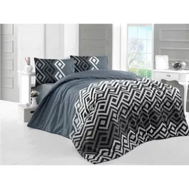 Juego de Cama 220x240 cm + 2 Fundas Almohada 60x60 cm - Gris - 65% Algodón, 35% Poliéster - MEN8681181538838
