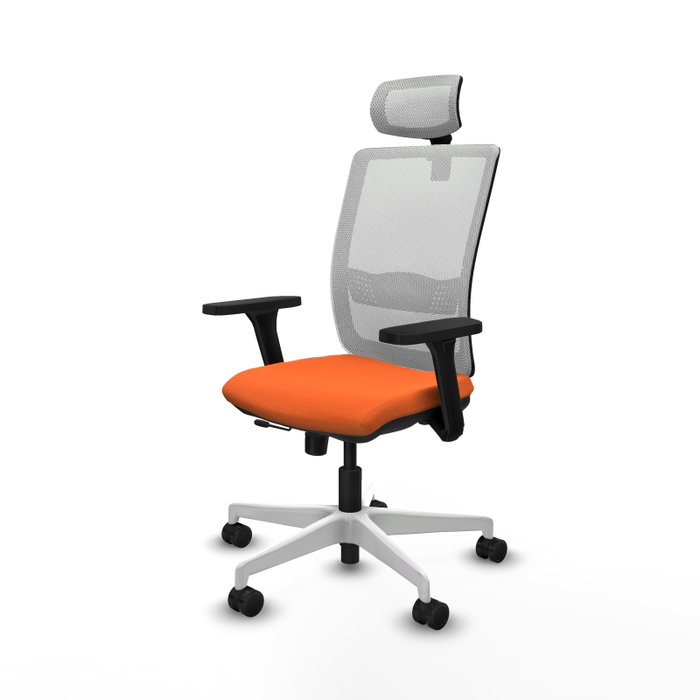 PIQUERAS Y CRESPO Silla de oficina Haches Naranja y Blanco