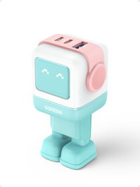 UGREEN Cargador Rápido GaN 65W 3 Puertos USB C/A con Pantalla LED, Azul - Ref. 35855