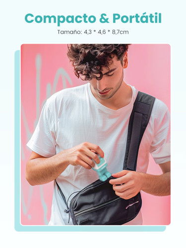 UGREEN Cargador Rápido GaN 65W 3 Puertos USB C/A con Pantalla LED, Azul - Ref. 35855