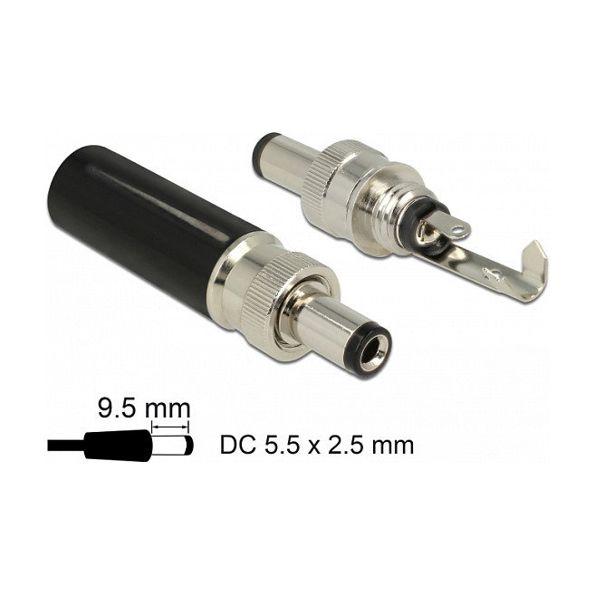 DeLOCK 89914 Conector DC 5,5 x 2,5 mm versión para soldar