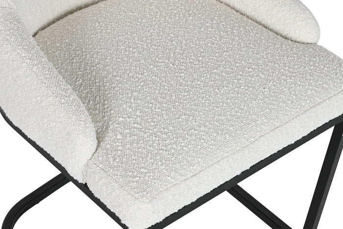 DKD Home Decor Silla Moderno Blanco Negro Metal Poliester 61 x 82.5 x 54 cm