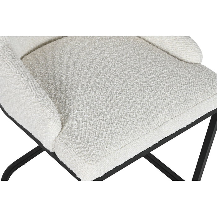 DKD Home Decor Silla de Metal y Poliéster Blanco 54x61x82,5 cm DKD Home Decor Silla de Metal y Poliéster Blanco 54x61x82,5 cm