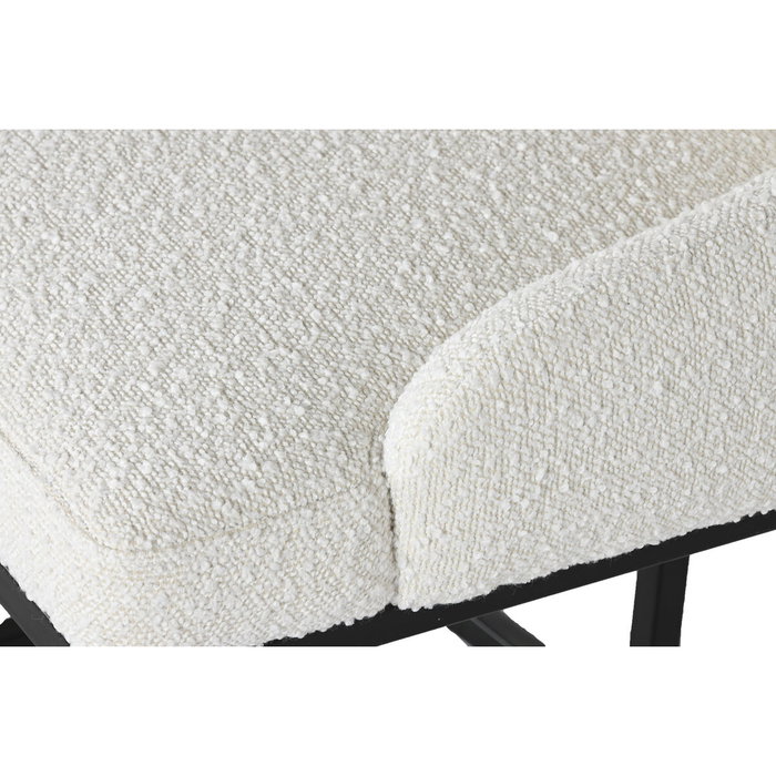 DKD Home Decor Silla de Metal y Poliéster Blanco 54x61x82,5 cm DKD Home Decor Silla de Metal y Poliéster Blanco 54x61x82,5 cm