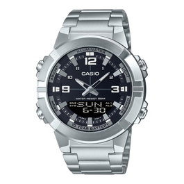 Casio AMW-870D-1A con esfera negra y correa gris
