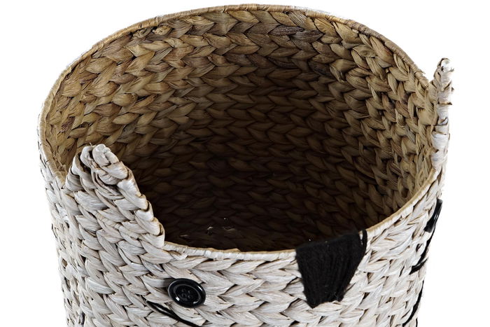 DKD Home Decor Cesta Blanco Negro Fibra 37 x 40 x 37 cm