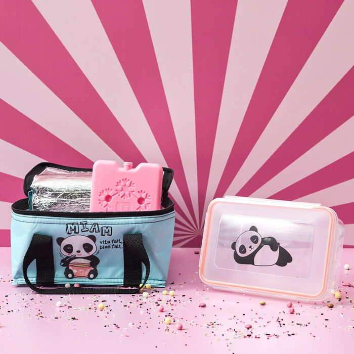 The Concept Factory Bolsa Térmica Hielo Fiambrera Kawaii 2L con Bloque Refrigerante y Contenedor Hermético 1L