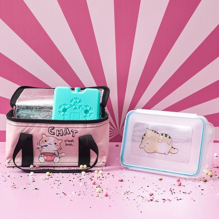 The Concept Factory Bolsa Térmica Hielo Fiambrera Kawaii 2L con Bloque Refrigerante y Contenedor Hermético 1L