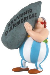 Obelix con Menhir con Mensaje Figura 9 cm Asterix