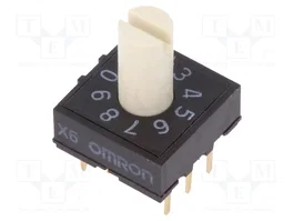 Aratas (Formerly Omron Components) A6R-102RS Conmutador de código DEC/BCD 10 posiciones THT