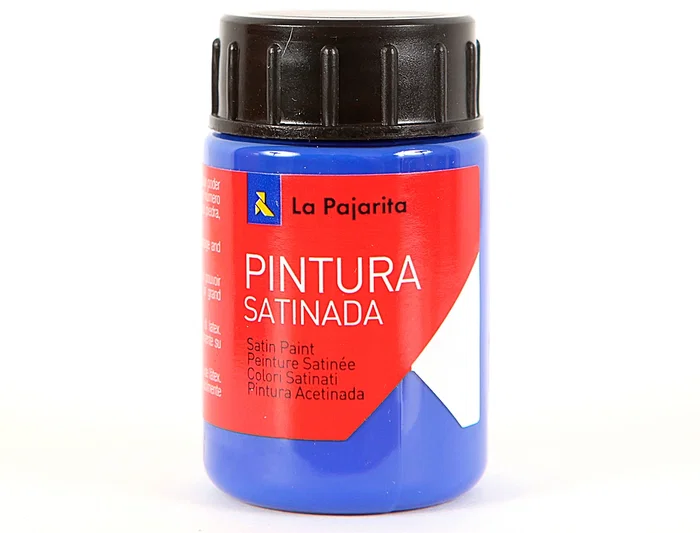 La Pajarita Pintura Látex Azul Ultramar Satinado 35 ml Acabado Mate Para Madera, Papel, Piedra, Ladrillo, Estuco, Cemento Ideal Manualidades