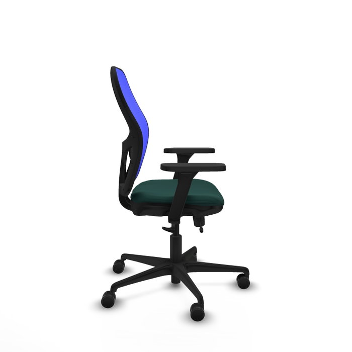PIQUERAS Y CRESPO Silla de oficina Jorquera con mecanismo Sincro/Traslack, Verde botella y Azul