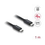DeLOCK Cable Coaxial USB4 Gen 3x2 40 Gbps 240 W 1 m Negro