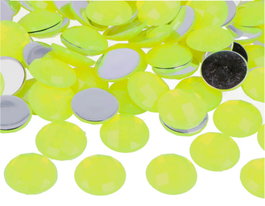 Innspiro Gemas Acrílicas Circulares Amarillo Fluor 18mm 200u.