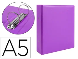 Liderpapel Carpeta de 2 anillas redondas 40 mm A5 Violeta
