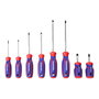 Workpro Juego de 8 Destornilladores Profesionales con Punta Magnética - Hoja Cromo-Vanadio - Incluye PH2, PH1, PH0 y Planos (38mm a 150mm) - Mango Ergonómico Rojo/Azul