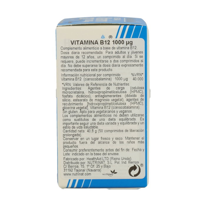 Health Aid Vitamina B12 1000µg 50 Comprimidos