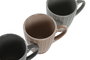 DKD Home Decor Taza Urban Azul Beige 7.6 x 9 x 10.5 cm (12 Unidades) Gres Apto Microondas y Lavavajillas