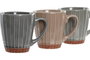 DKD Home Decor Taza Urban Azul Beige 7.6 x 9 x 10.5 cm (12 Unidades) Gres Apto Microondas y Lavavajillas