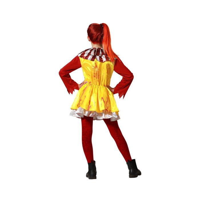 Disfraz Payasa Infantil Amarillo con Vestido y Pompones Rojos 3-4 Años Disfraz Payasa Infantil Amarillo con Vestido y Pompones Rojos 3-4 Años