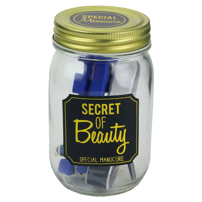 Cosmetic Club Tarro Especial Manicura con Separadores de Dedos, Limas, Bloque de Pulido y Cortaúñas