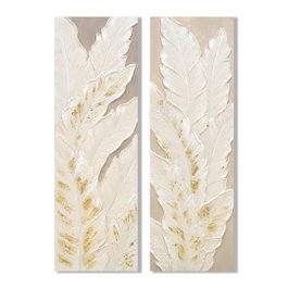 DKD Home Decor Cuadro Lienzo MDF Hojas Palmera 30x3x90 Surtido de 2