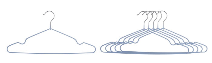 Inde Set 5 Perchas Metal Plastificado 40 cm (18 Unidades)