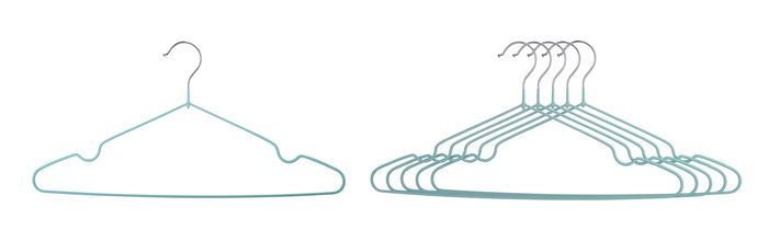 Inde Set 5 Perchas Metal Plastificado 40 cm (18 Unidades)