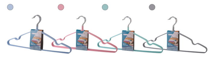 Inde Set 5 Perchas Metal Plastificado 40 cm (18 Unidades)