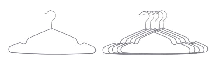 Inde Set 5 Perchas Metal Plastificado 40 cm (18 Unidades)