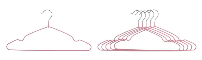 Inde Set 5 Perchas Metal Plastificado 40 cm (18 Unidades)