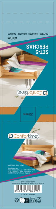 Inde Set 5 Perchas Metal Plastificado 40 cm (18 Unidades)