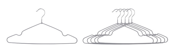 Inde Set 5 Perchas Metal Plastificado 40 cm (18 Unidades)