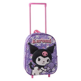 Hello Kitty Kuromi Mochila Infantil Trolley 3D 25x30x12 cm, Color Púrpura, 3 años