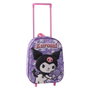 Hello Kitty Kuromi Mochila Infantil Trolley 3D 25x30x12 cm, Color Púrpura, 3 años