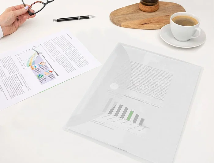 Liderpapel Carpeta dossier A4 transparente con cierre de velcro