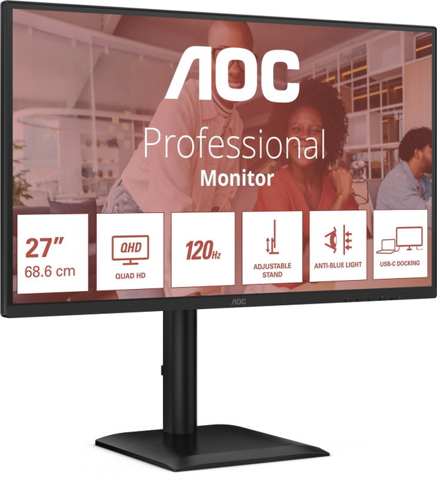 AOC Q27E4CV Monitor QHD de 27 pulgadas con USB-C de 90W y 120 Hz