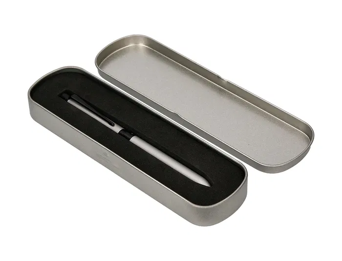 Belius Boligrafo Multifuncion 3 en 1 Zurich Cuerpo Plateado Tinta Negra y Roja Portaminas 0.5 mm en Estuche