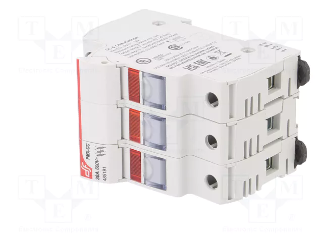 DF ELECTRIC Portafusibles PMX de 3 polos para raíl DIN