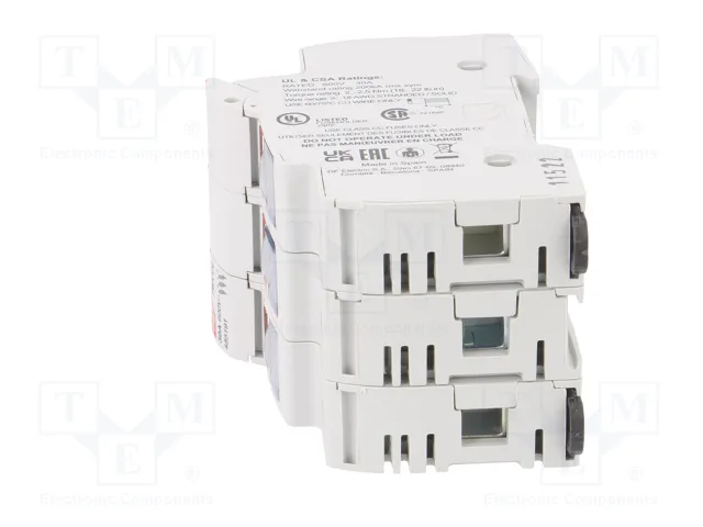 DF ELECTRIC Portafusibles PMX de 3 polos para raíl DIN